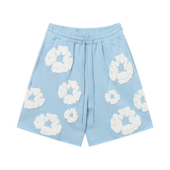 Denim Tears Cotton Wreath Light Blue Unisex Sweat Shorts