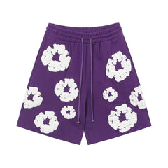 Denim Tears Cotton Wreath Purple Unisex Sweat Shorts