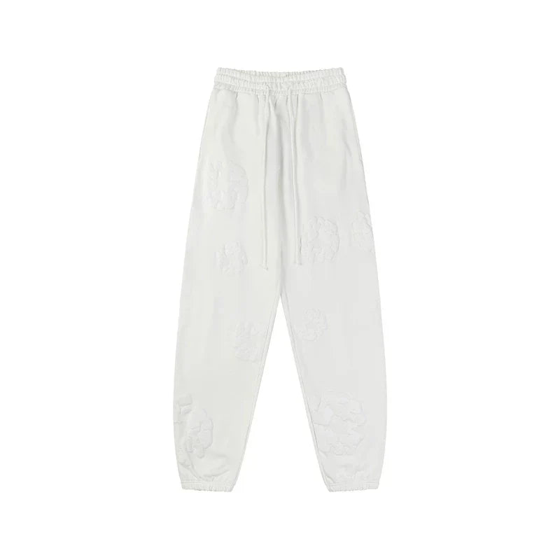 Denim Tears Kapok Embossed Print Jogger Pants Off White Streetwear Trousers
