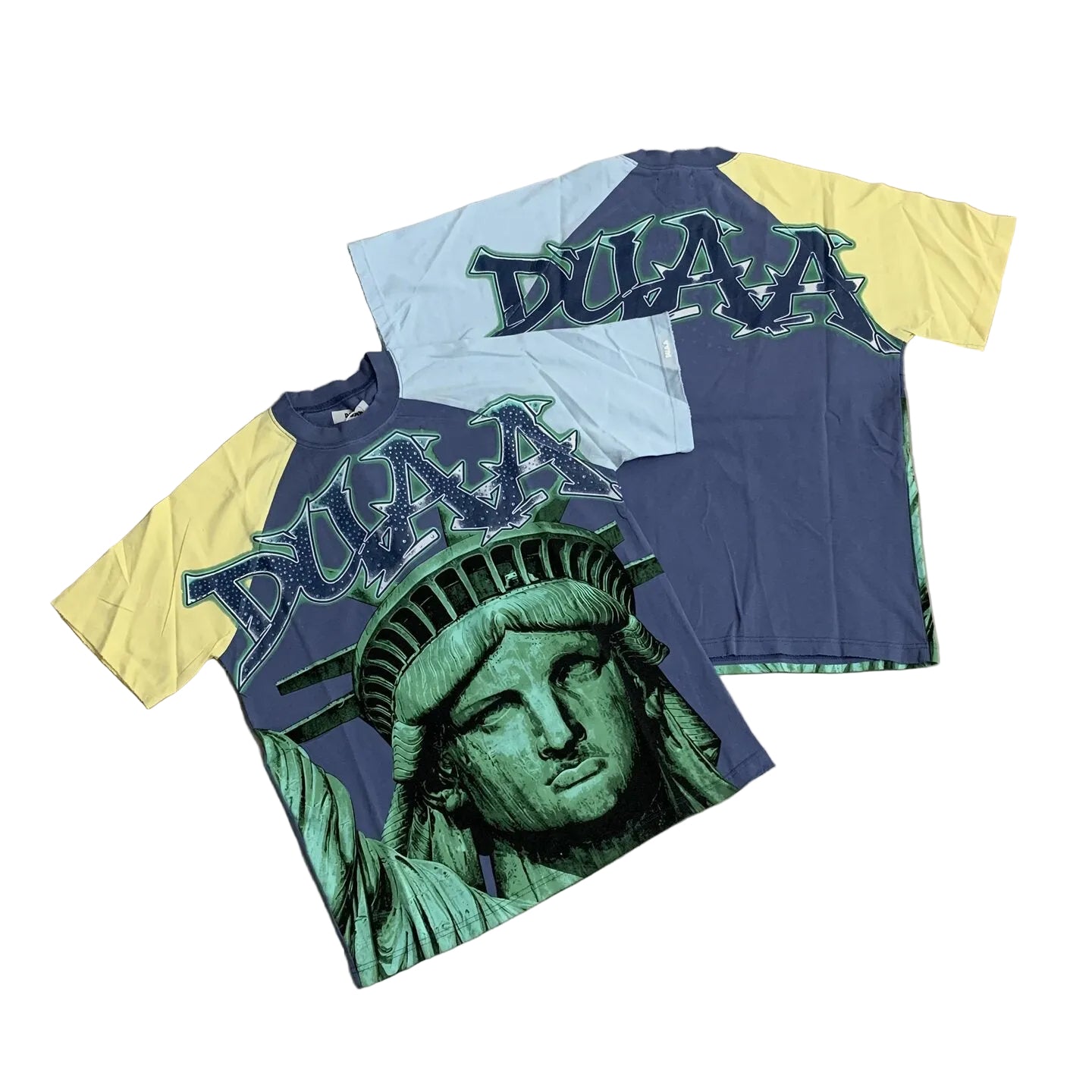 Duaa Statue Of Liberty Color Block Graphic Short Sleeve T-shirt