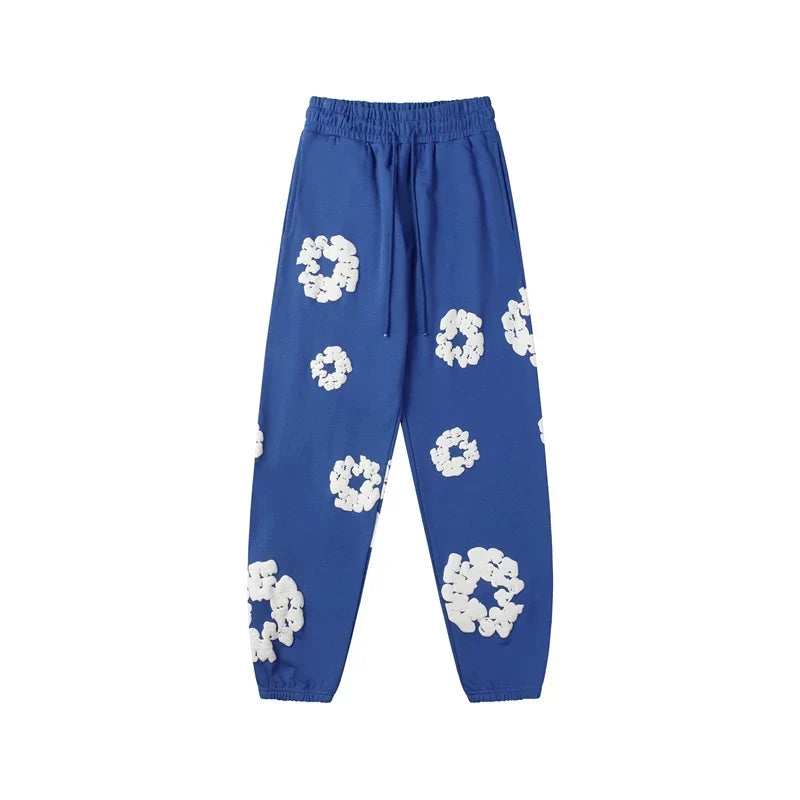Denim Tears Kapok Foam Print Jogger Pants Bright Blue Streetwear Trousers